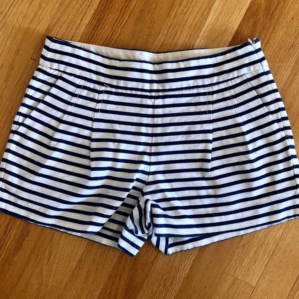 JCrew Pleated Striped Shorts